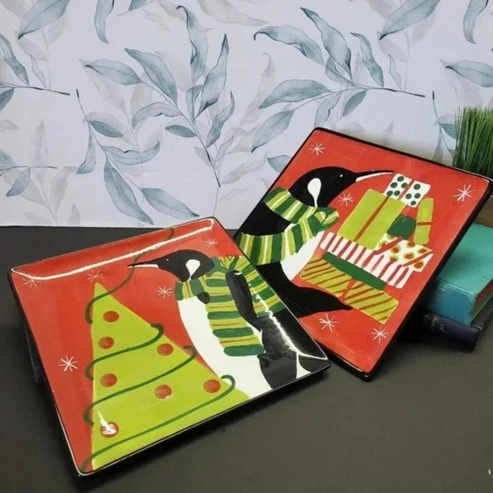 Certified International Cool Penguins Holiday Plates